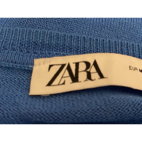 Zara Sweater Womens Size M Super Blue Long Sleeve Pullover - Picture 4 of 10